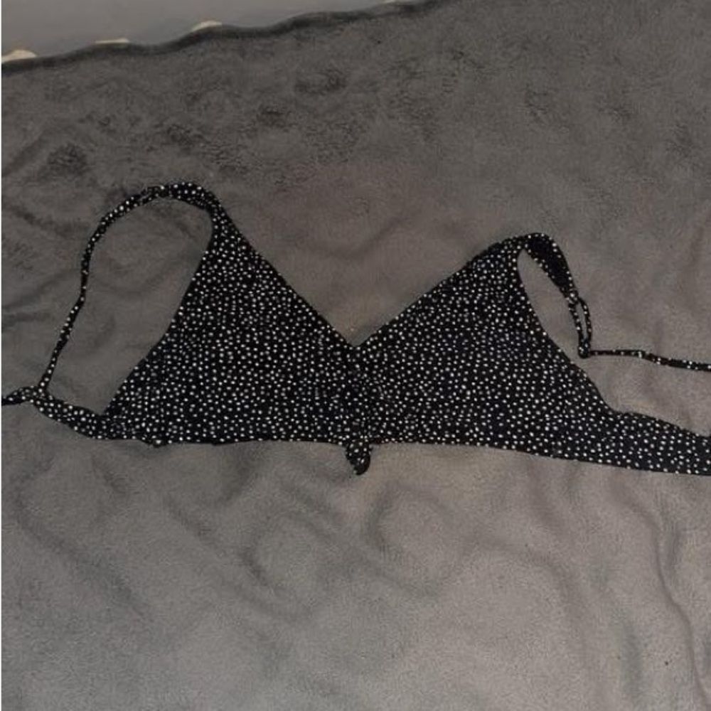 Black and White Polka Dot Bikini Top
